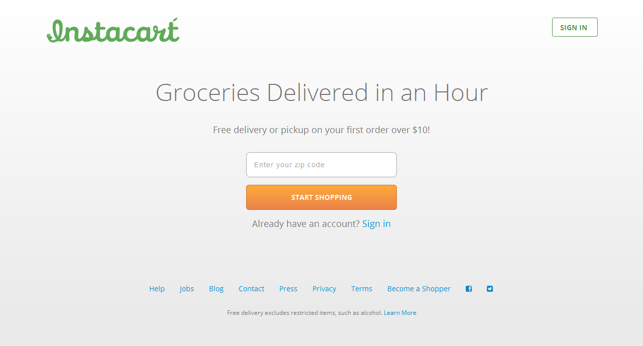 Instacart, a grocery delivery service is now working with other sources