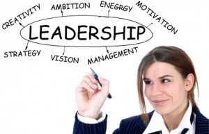 businesswoman drawing plan of Leadership